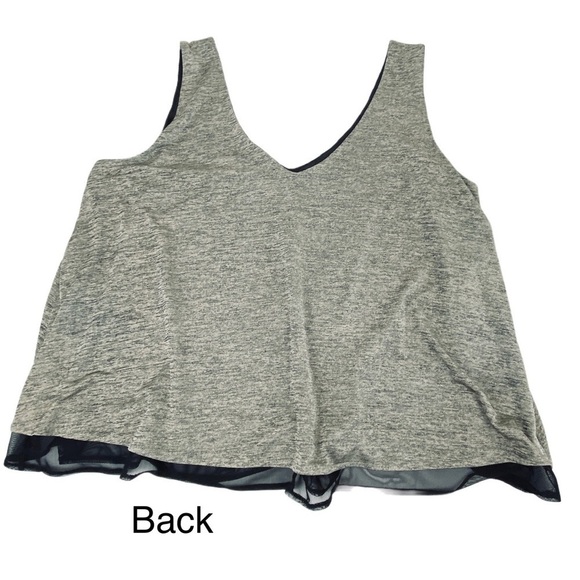Torrid Tank Top Size 4X Gray V-Neck Flowy Stretch Black Mesh Lining Lined - Picture 5 of 15